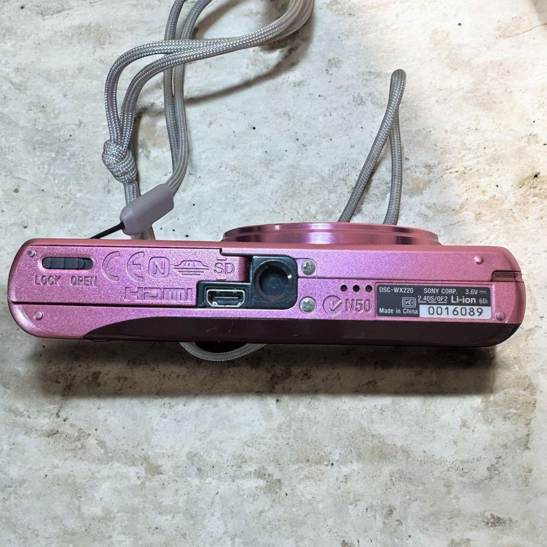 美品☆SONY Cyber-shot WX220 コンパクトデジカメ ピンク