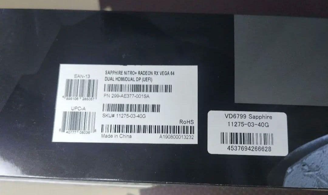 グラフィックボード・グラボ・ビデオカード Sapphire Radeon RX Vega 64 8GB HBM2