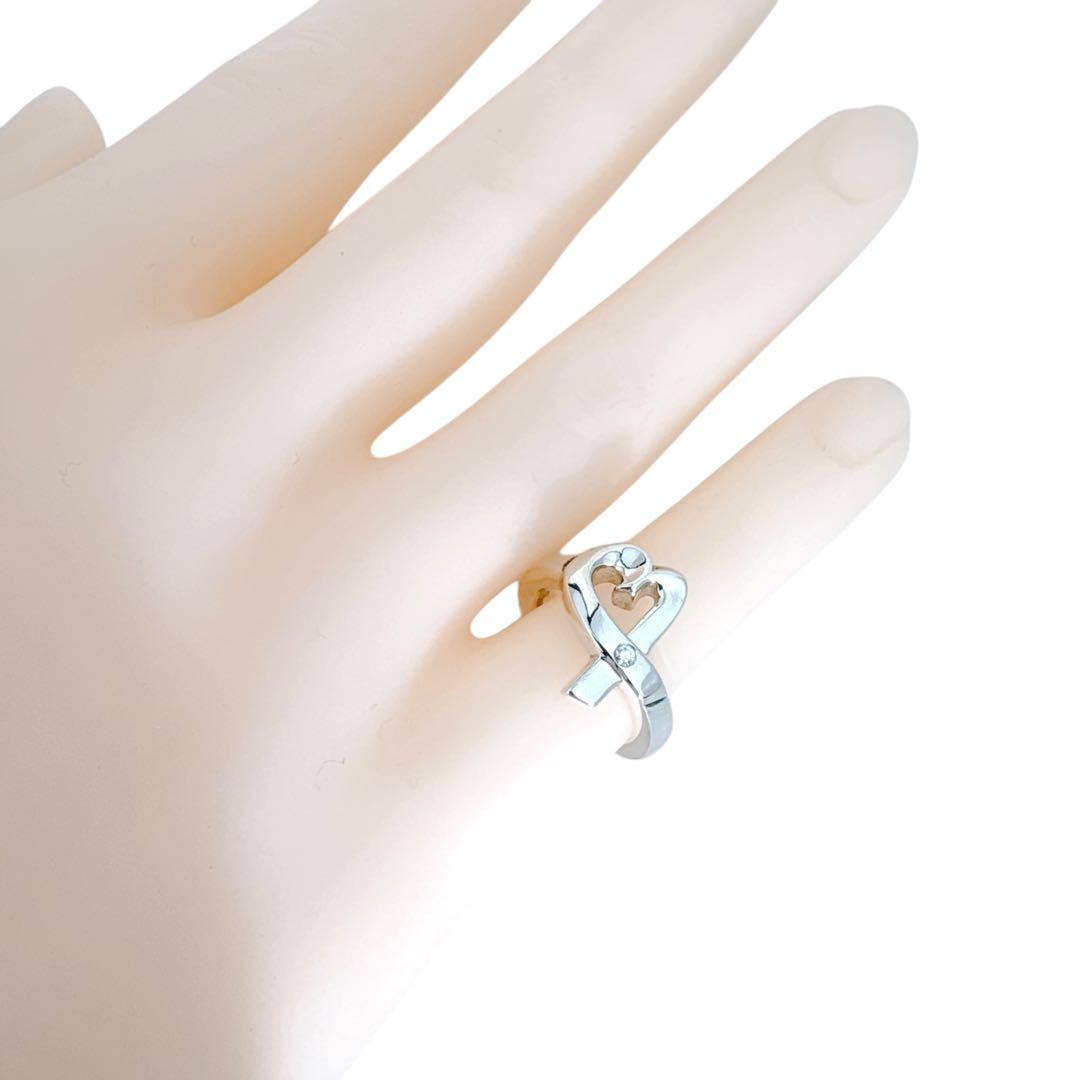 【光沢艶感仕上げ】ティファニー ラビングハート 1P ダイヤ リング 7号