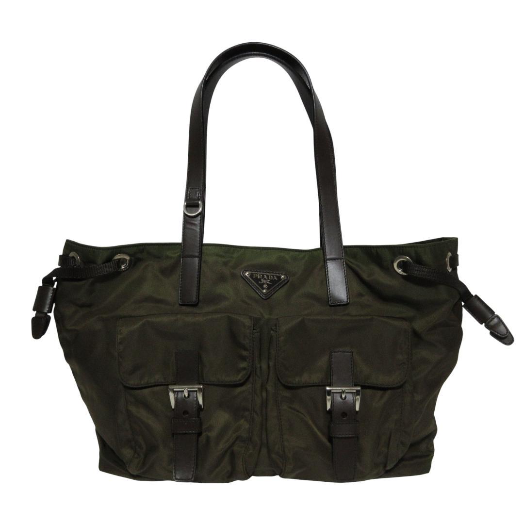 極美品メンズ レディース プラダ トライアングルロゴ ナイロン トートバッグ