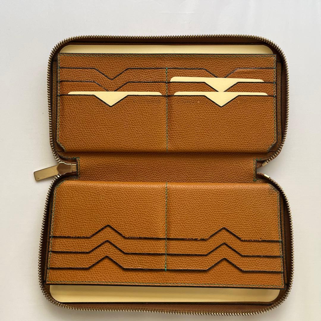 ヴァレクストラ ラウンドファスナー 長財布 ブラウン レザー Valextra