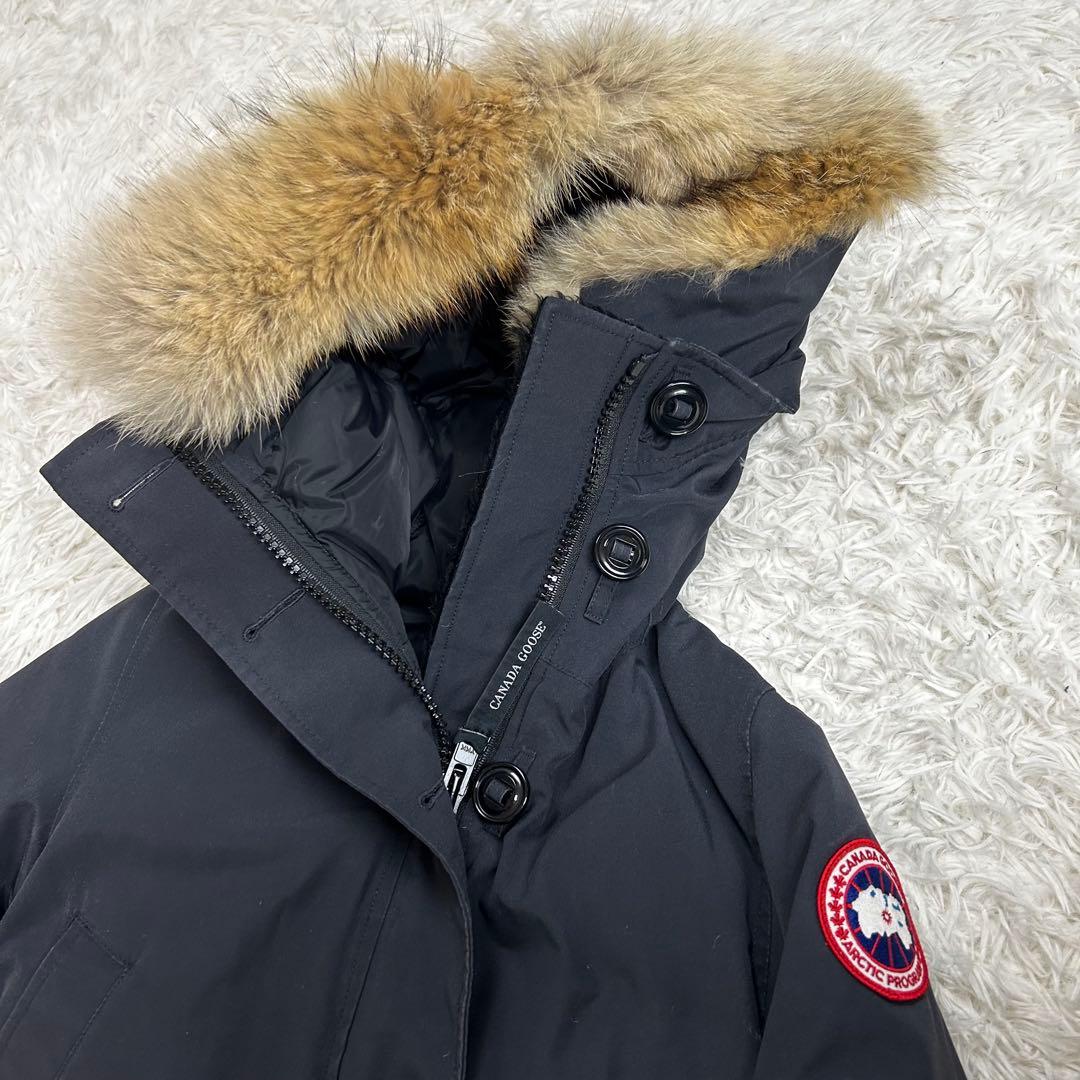 【定番】カナダグース ブロンテ ダウンジャケット コヨーテファー ネイビー S