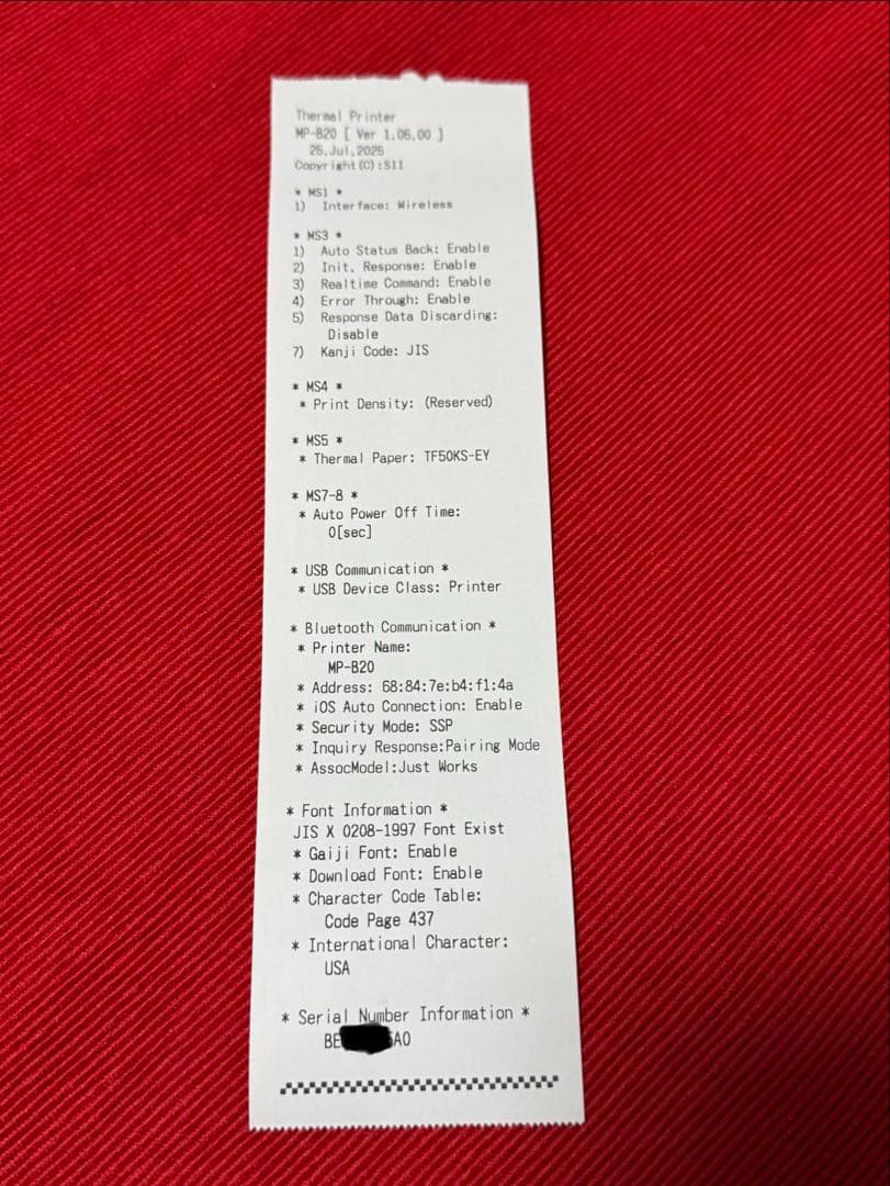 セイコーインスツル モバイルプリンター MP-B20（付属品全てあり）