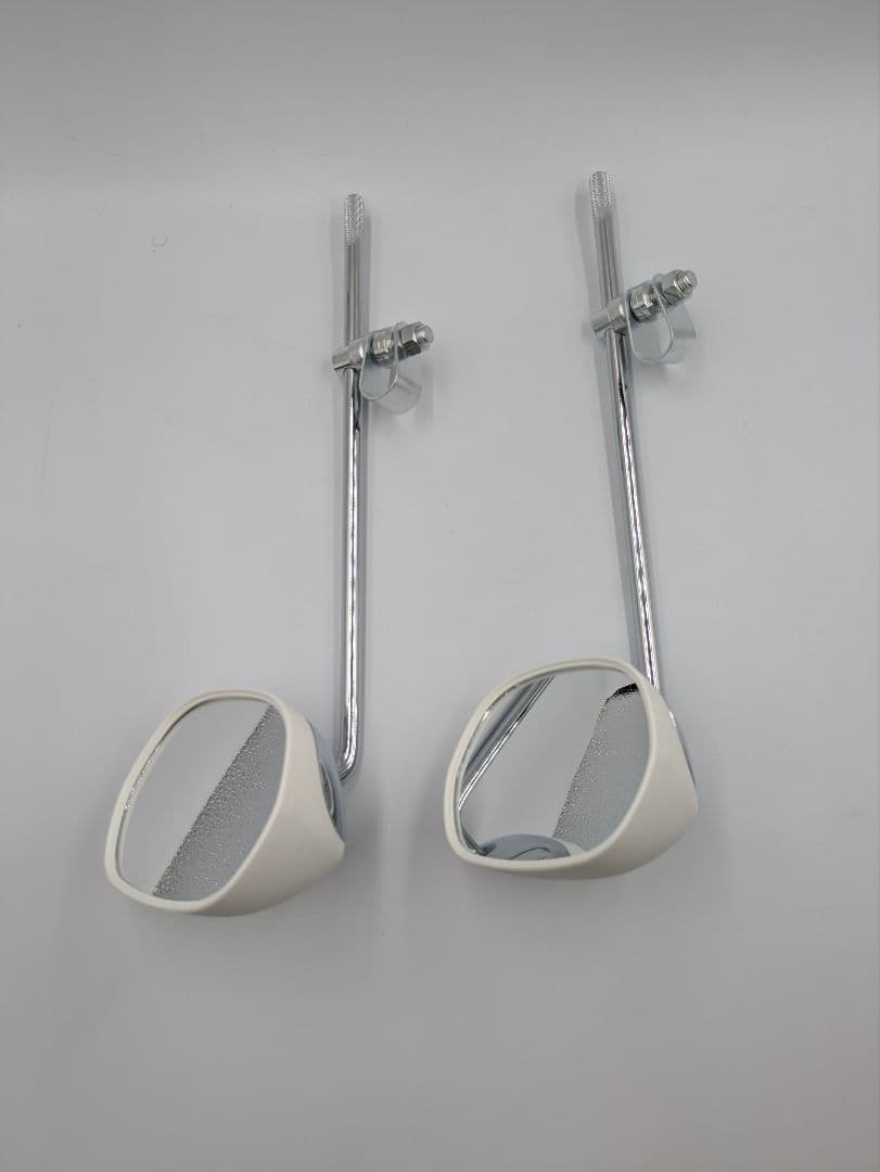 ナポロッキータイプミラーホワイト/メッキ 新品ステッカー付き送料込み