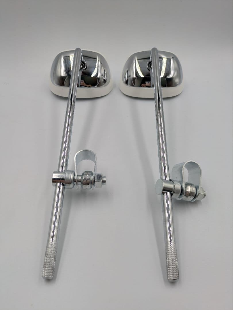 ナポロッキータイプミラーホワイト/メッキ 新品ステッカー付き送料込み