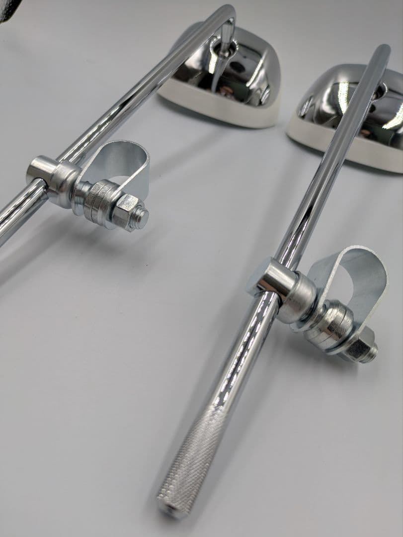 ナポロッキータイプミラーホワイト/メッキ 新品ステッカー付き送料込み