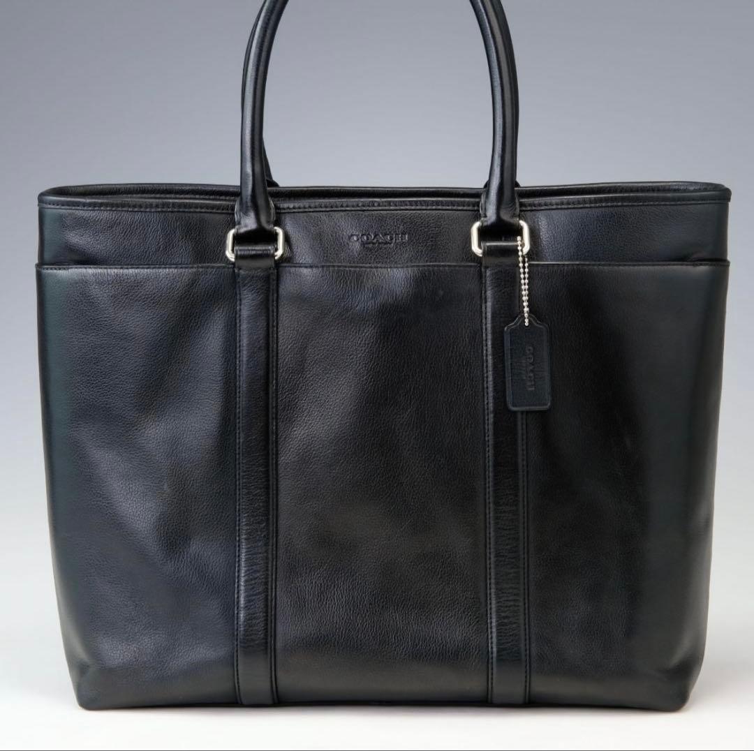 【美品】COACH トートバッグ ビジネスバッグ 黒 レザー メトロポリタン