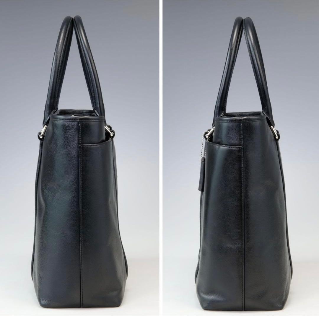【美品】COACH トートバッグ ビジネスバッグ 黒 レザー メトロポリタン