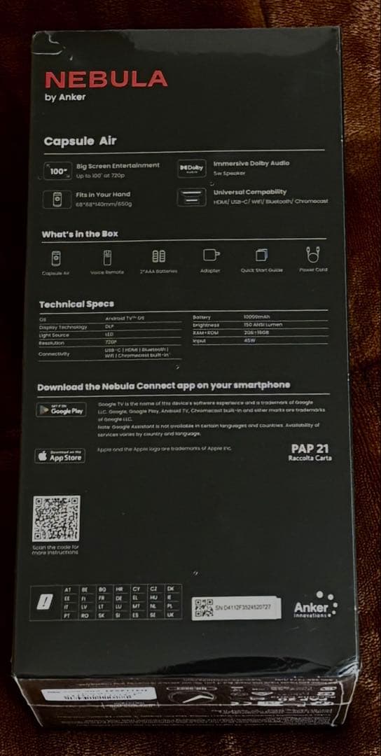 NEBULA Capsule Air プロジェクター 本体