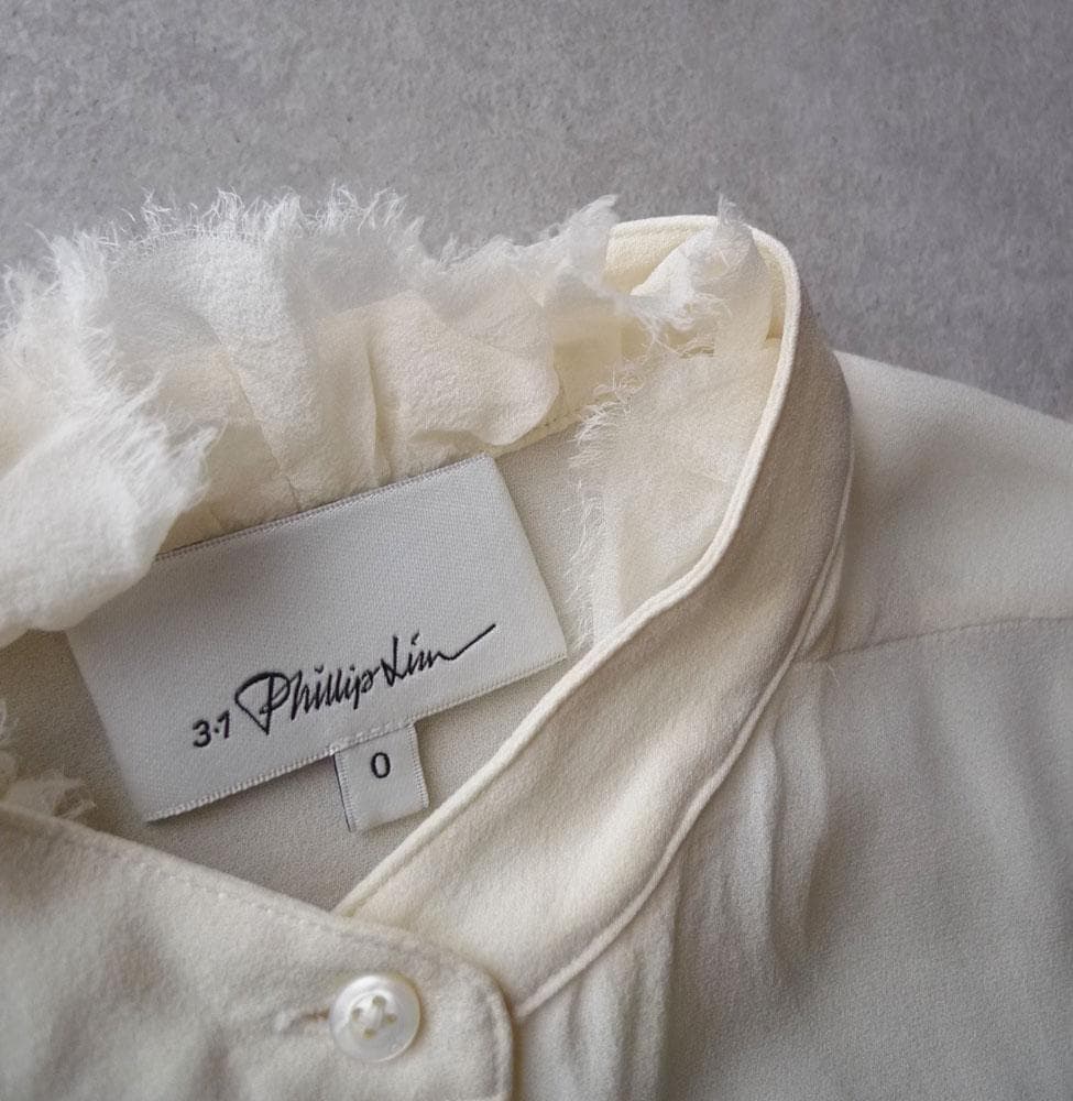 3.1 フィリップリム シルク100%のブラウス シャツ ホワイト C463