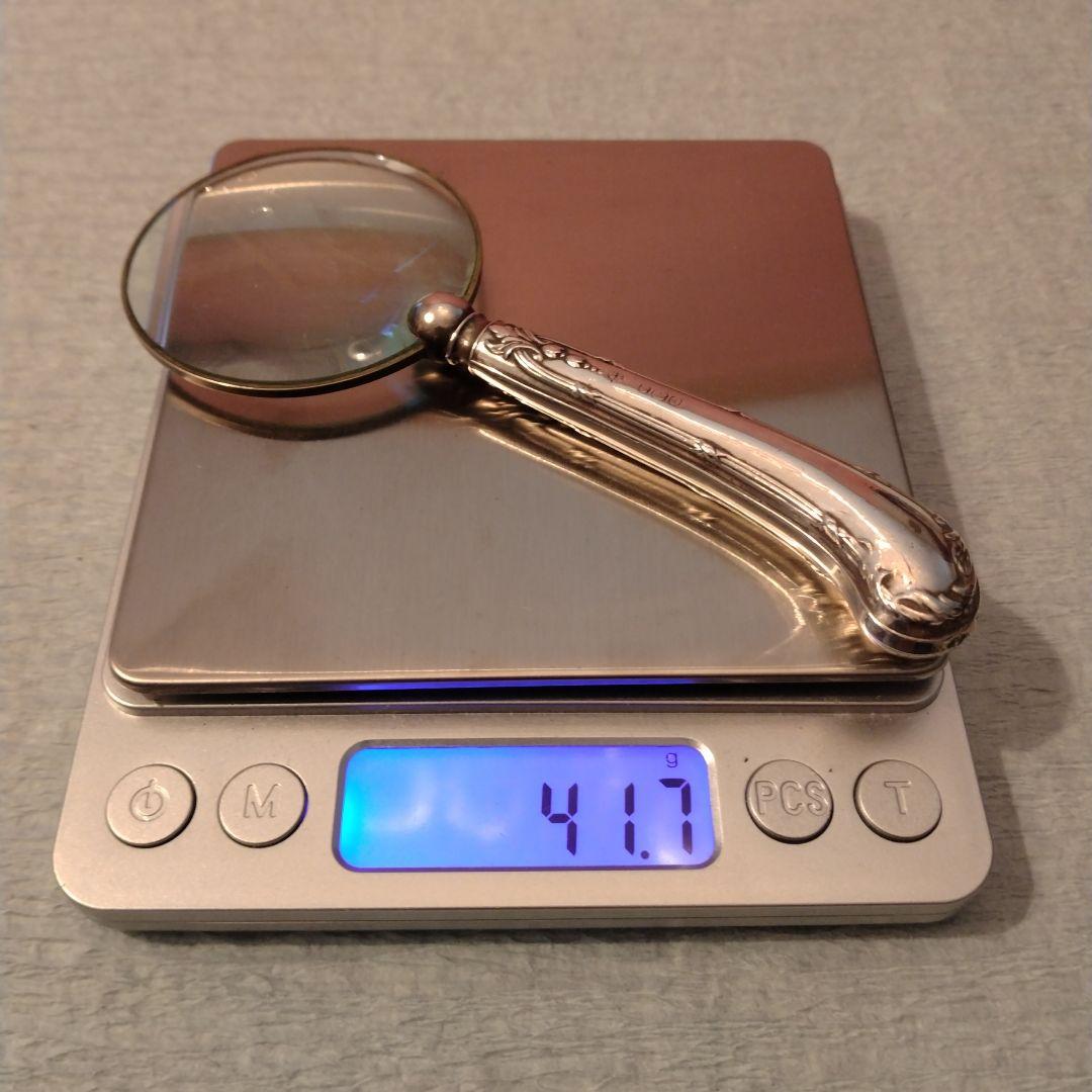 お値下げ　イギリス　純銀ハンドル　ルーペ