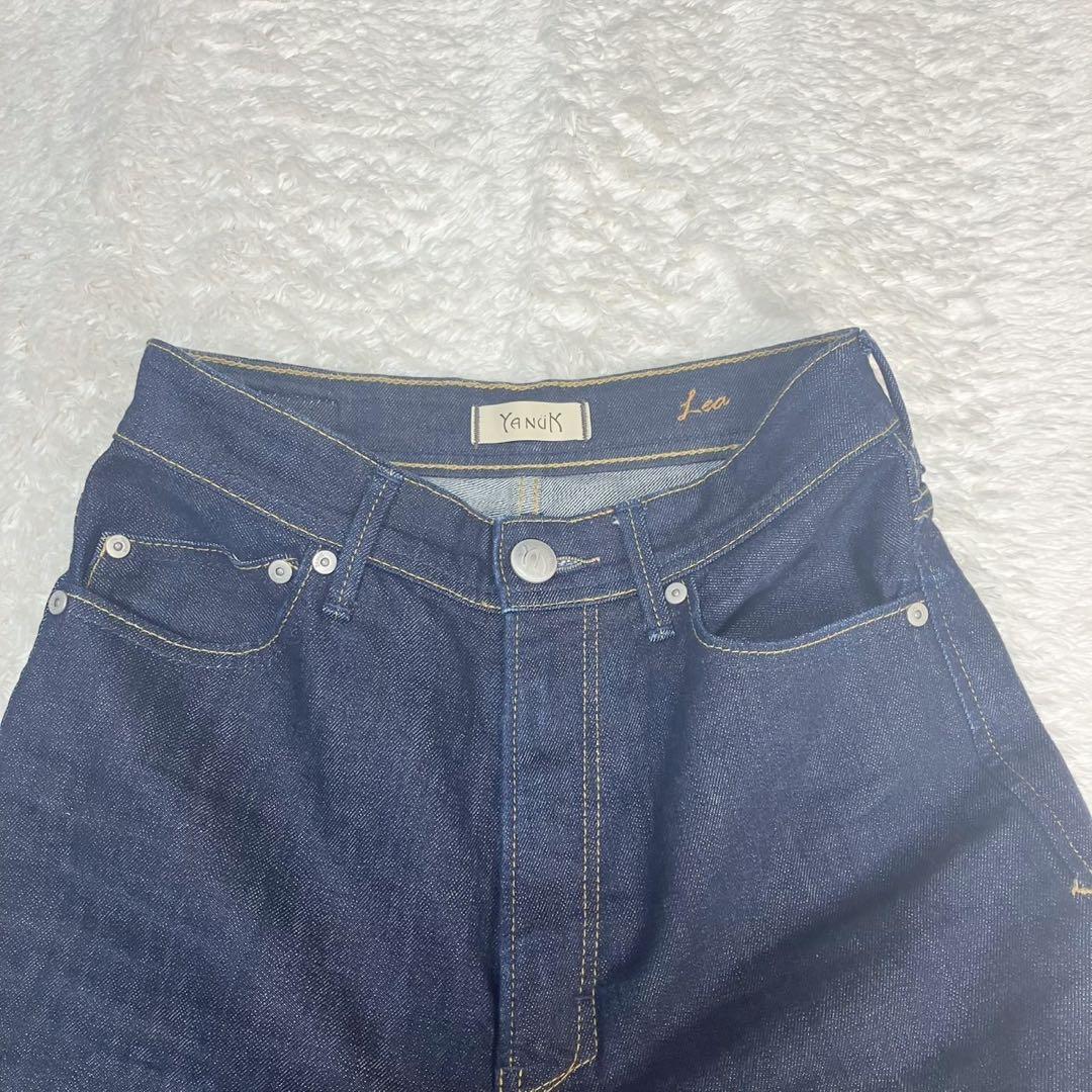 美品 ヤヌーク LEA ボーイズストレート OWL 25インチ インディゴ 濃紺