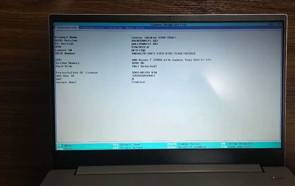 【ジャンク】Lenovo Ideapad S340 15api