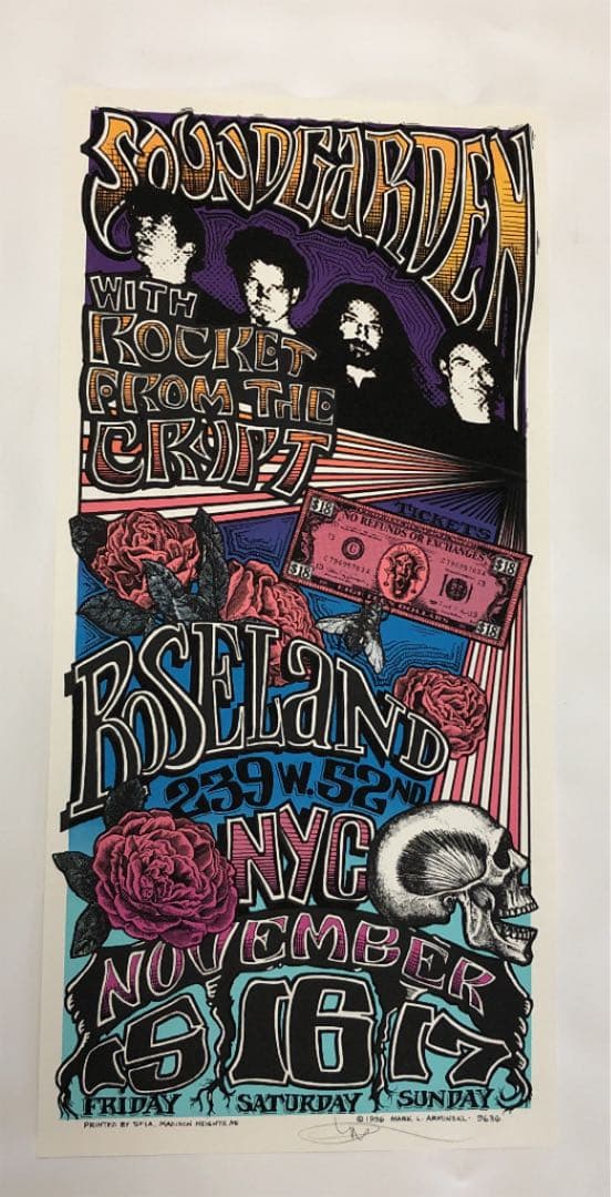 サウンドガーデン 1996 ニューヨークライブポスター ロケットフロムザクリプト