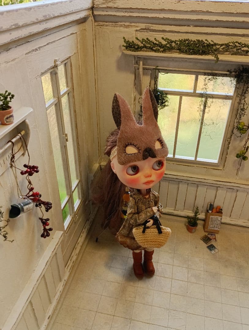 NO.100　木製 ドールハウス　背景ボード