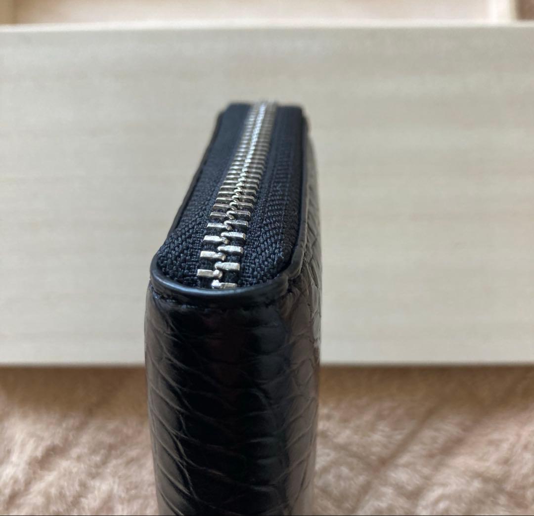 JRA認定 クロコダイル一枚革 ポロサス 長財布 ブラック