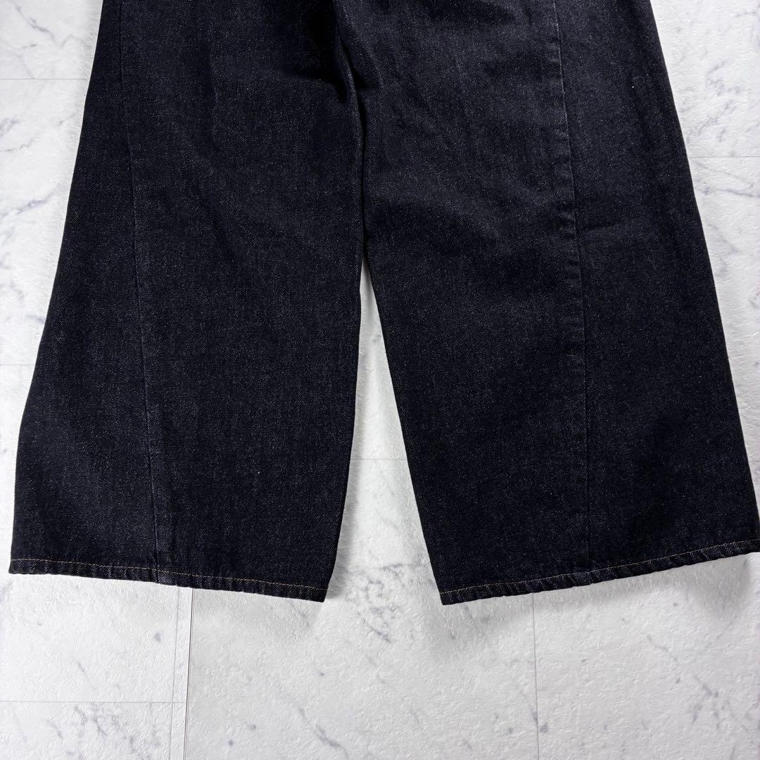 完売品 未使用 タグ付き サイドタックカジュアルワイドデニム ブラック サイズ1