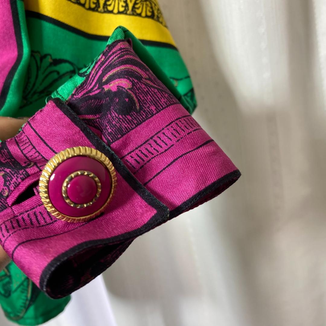 ▼GIANNI VERSACE　ヴィンテージ　バロック　シルクシャツ