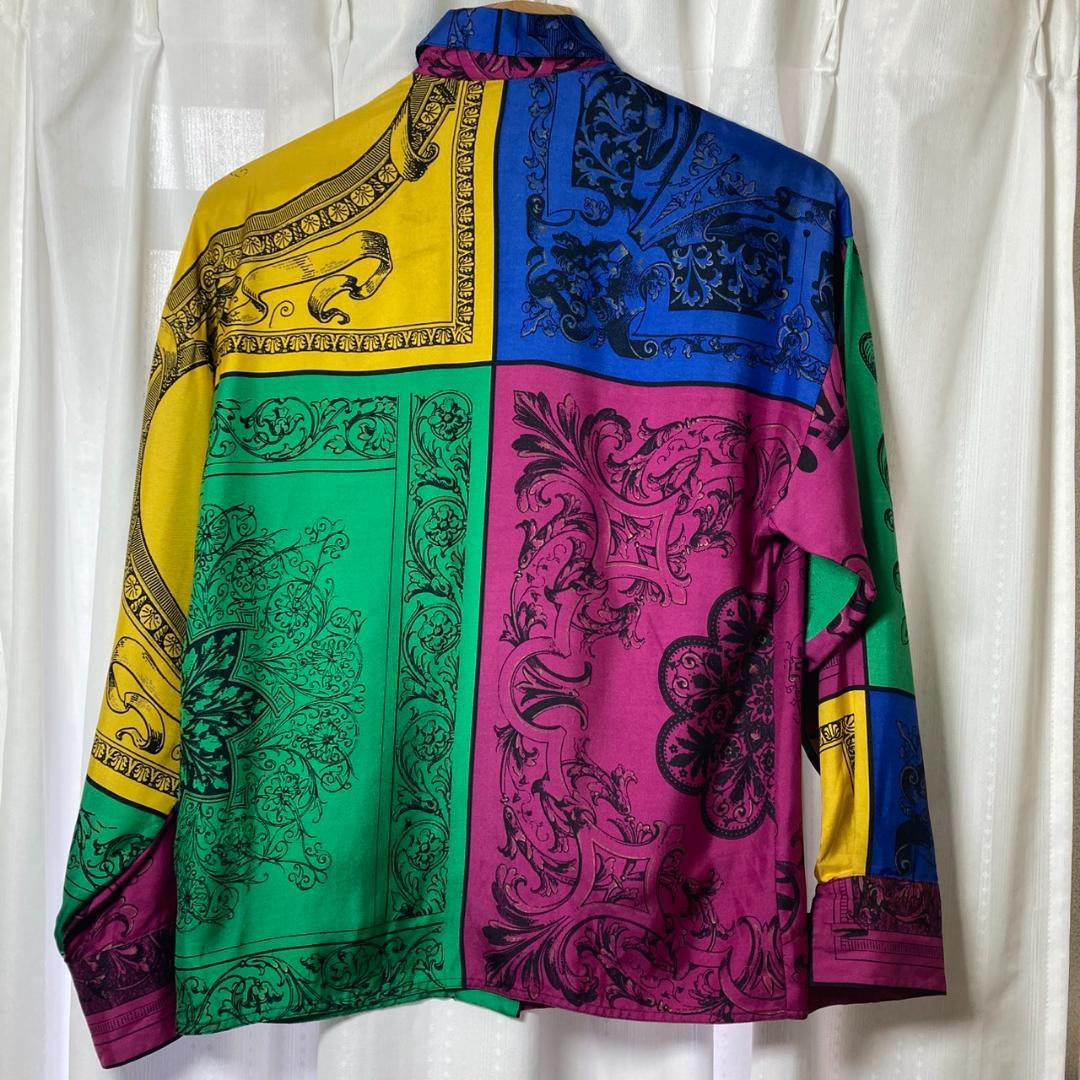 ▼GIANNI VERSACE　ヴィンテージ　バロック　シルクシャツ