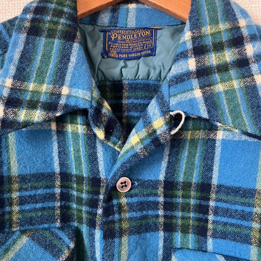 60s PENDLETON ペンドルトン ボードシャツ ウールシャツ ブルー