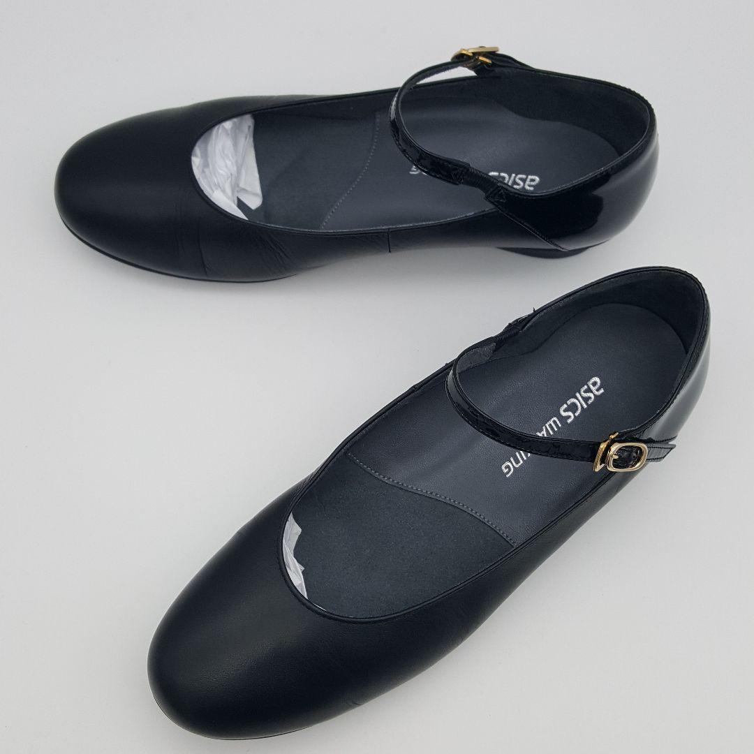 アシックス PEDALA レザー ストラップ付きパンプス コンフォートシューズ