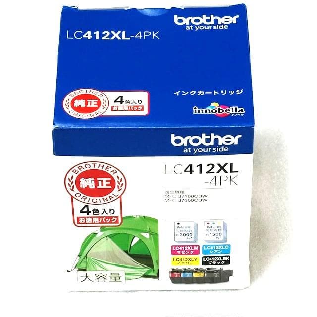 【brother純正】 インクカートリッジ4色パックLC412X-4PK