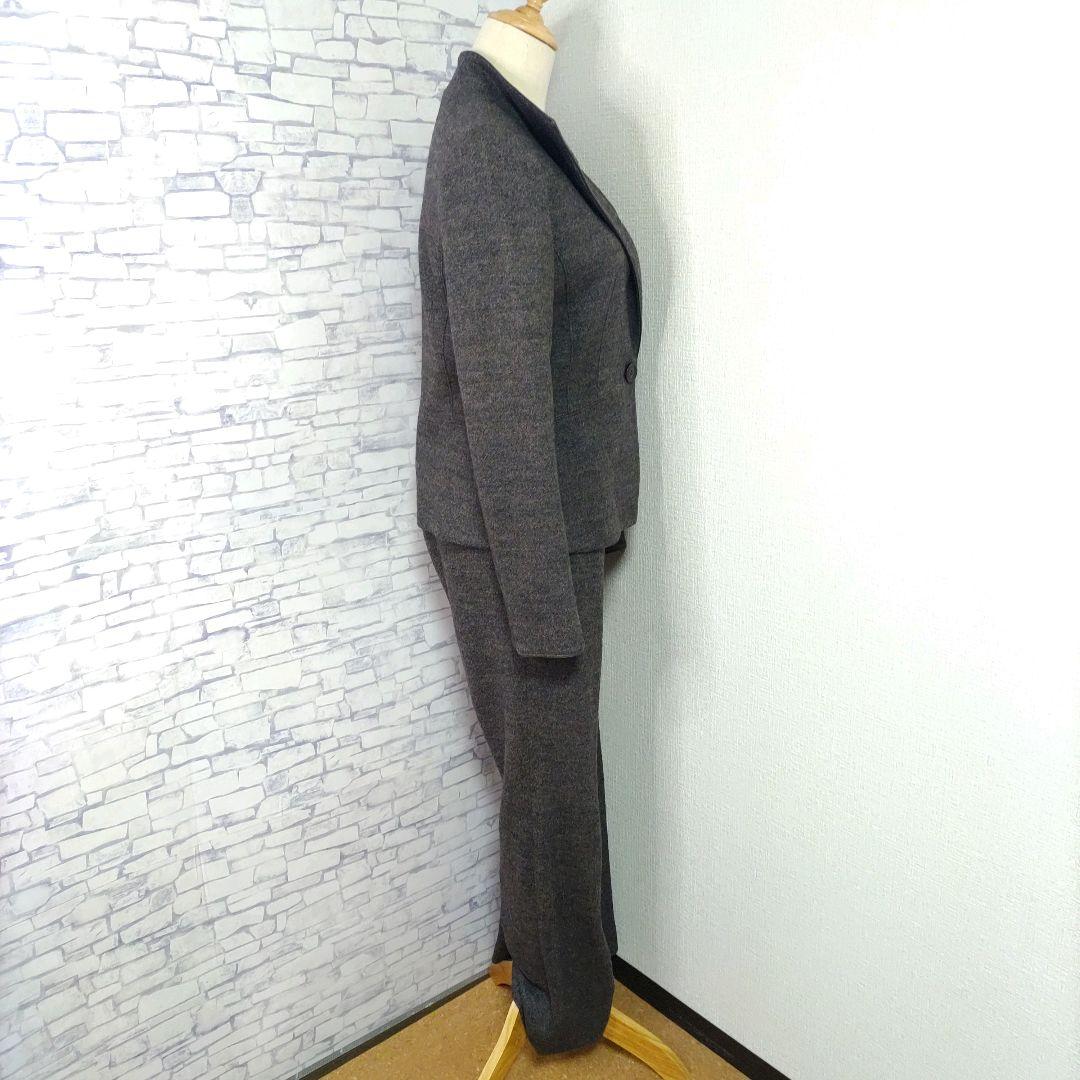 自由区 パンツスーツ チャコールグレー ウール 40