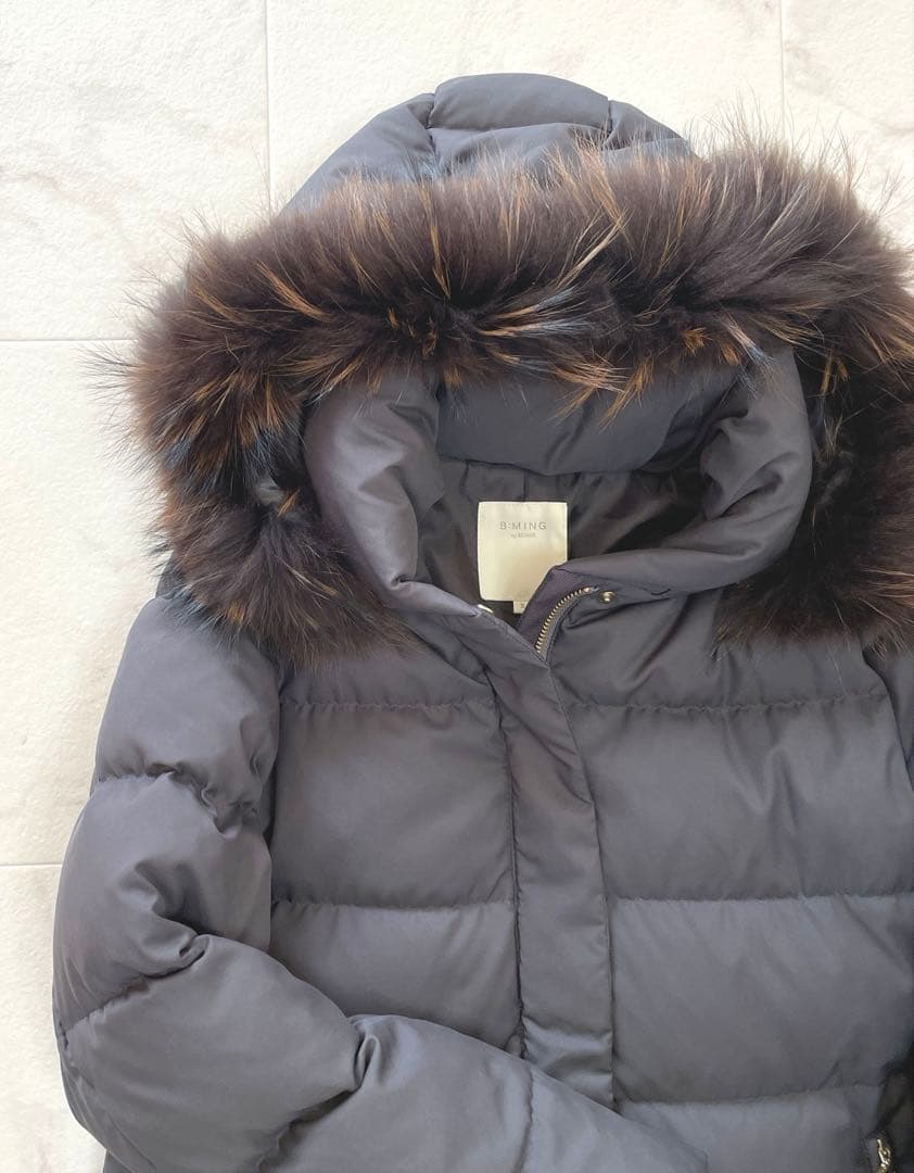 ☆極美品☆ ビ―ミングbyビームス定価33,000円 河田ロングダウン 墨色　S