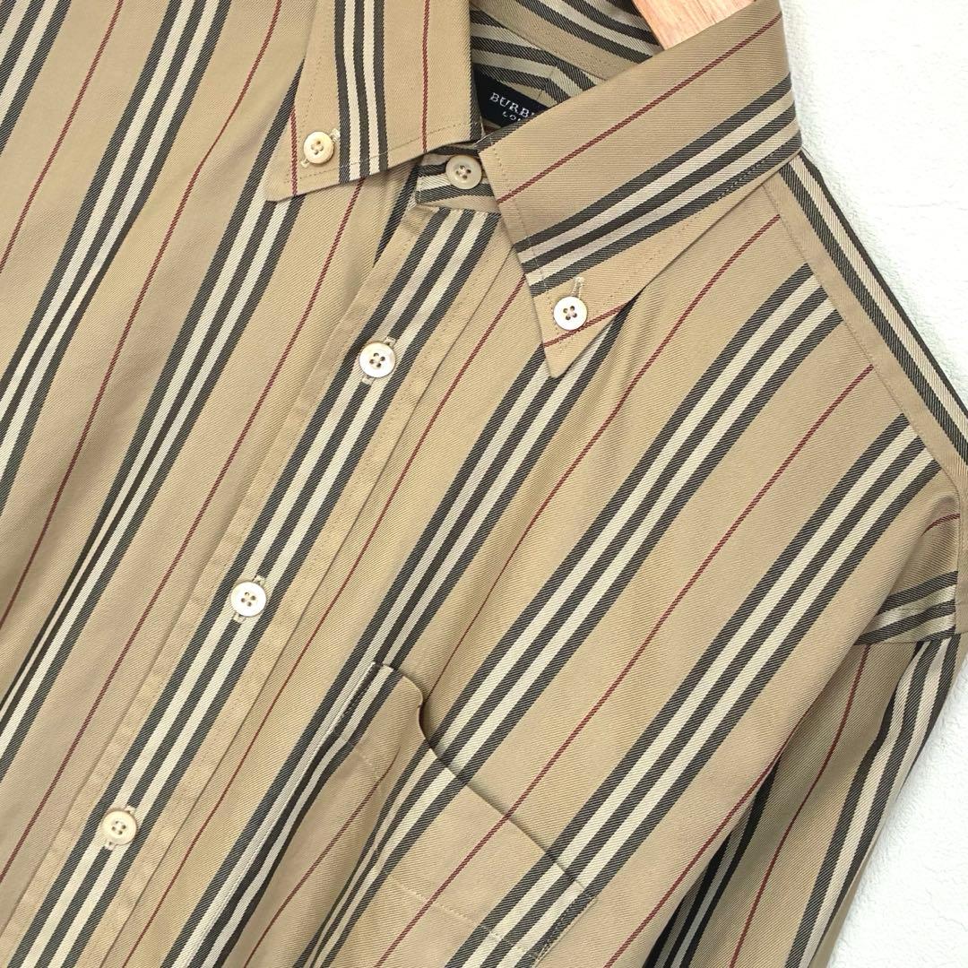 バーバリー ストライプ シャツ ベージュ Yシャツ ワイシャツ 長袖 ノバ S