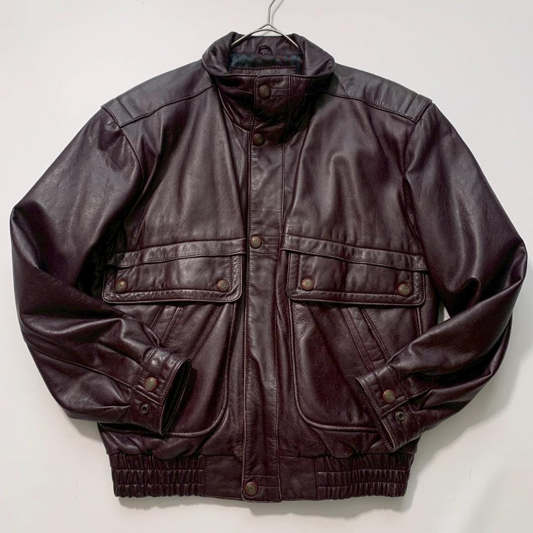 【本革ラムレザー】90s Vintage レザージャケット L 羊革 ブラウン