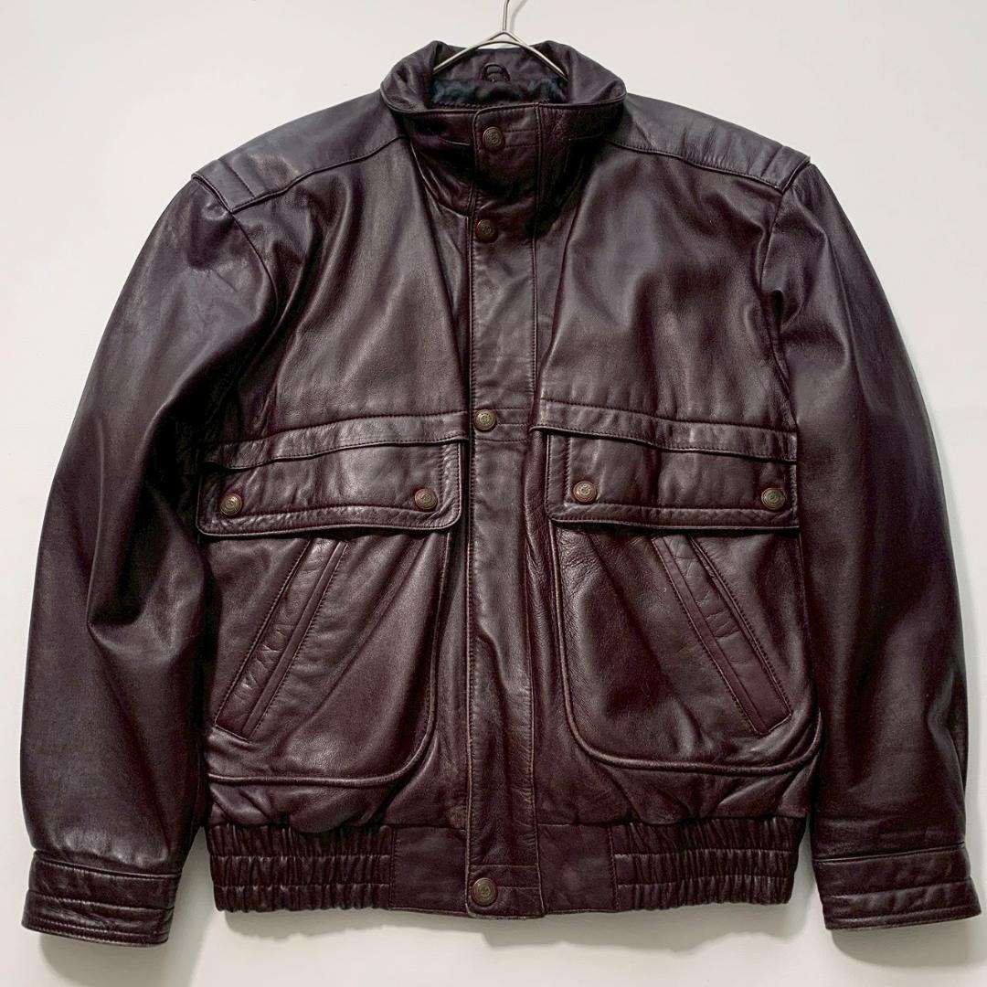 【本革ラムレザー】90s Vintage レザージャケット L 羊革 ブラウン