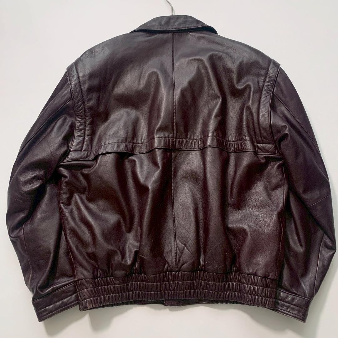 【本革ラムレザー】90s Vintage レザージャケット L 羊革 ブラウン