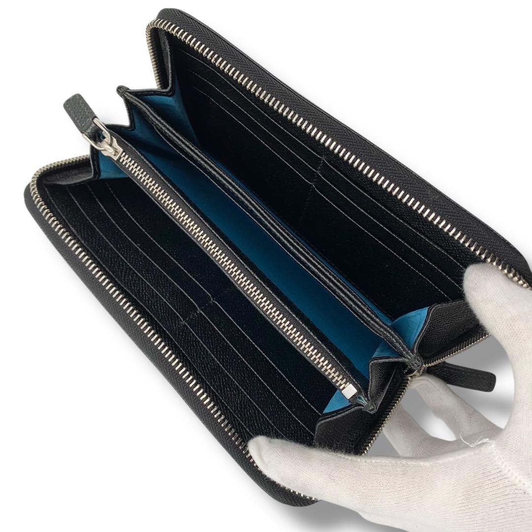 RFID搭載・現行✨ブルガリ マン 長財布 ラウンドファスナー ビーゼロワン 黒