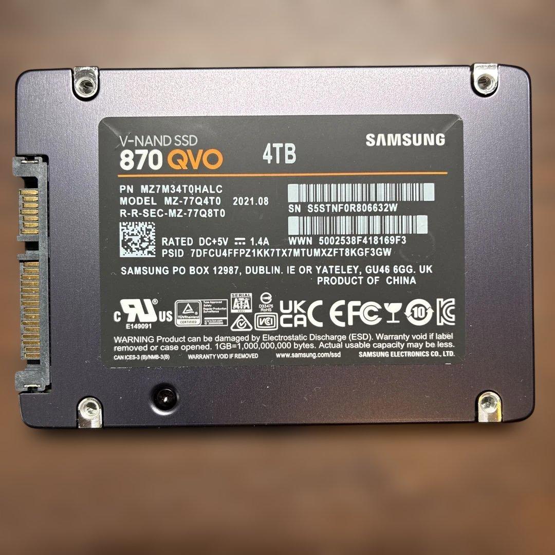 4TB SSD SAMSUNG 870QVO MZ-77Q4T0 ①