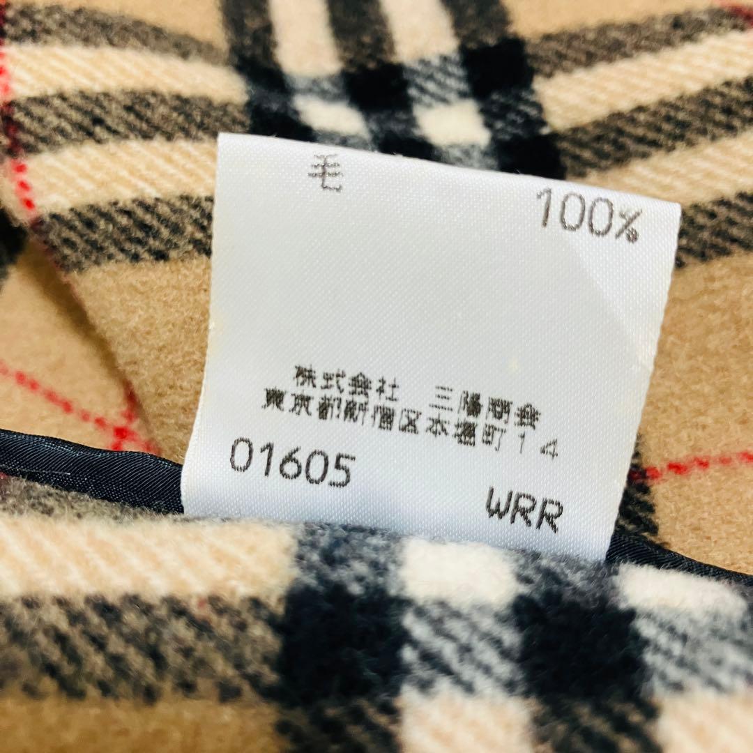 バーバリーブルーレーベル ダッフルコート 38 赤　ノバチェック ロング ウール