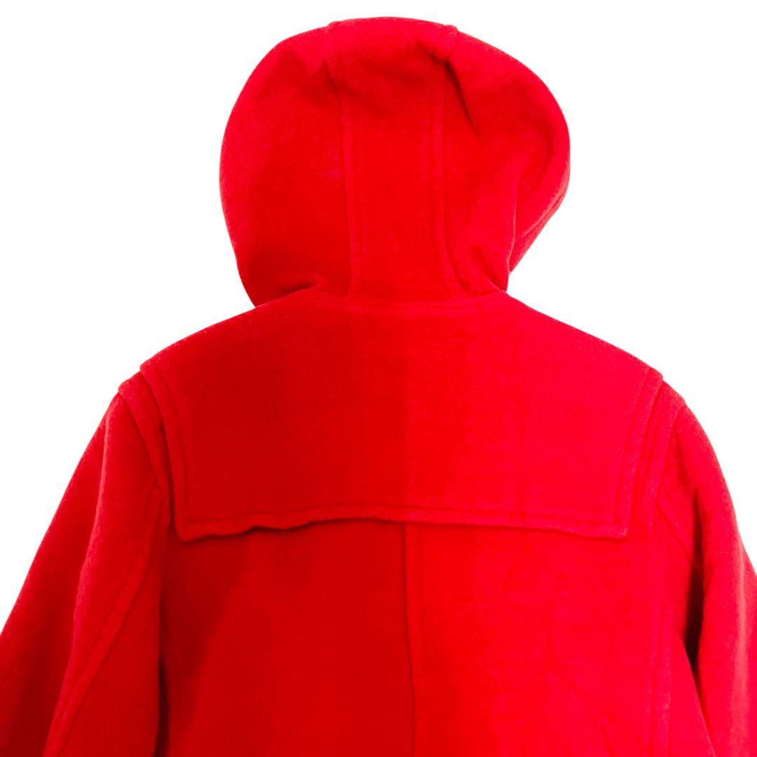 バーバリーブルーレーベル ダッフルコート 38 赤　ノバチェック ロング ウール