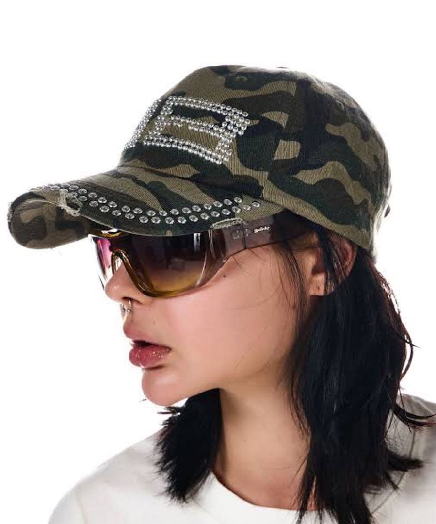 帽子 beeden BD STUDS DAMAGE CAP