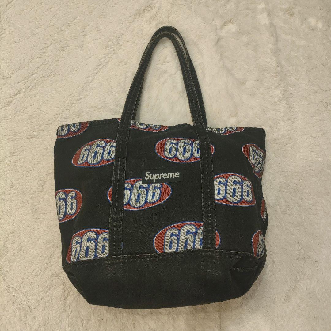 ​希少‼️Supreme 666 Denim Tote Bag Black