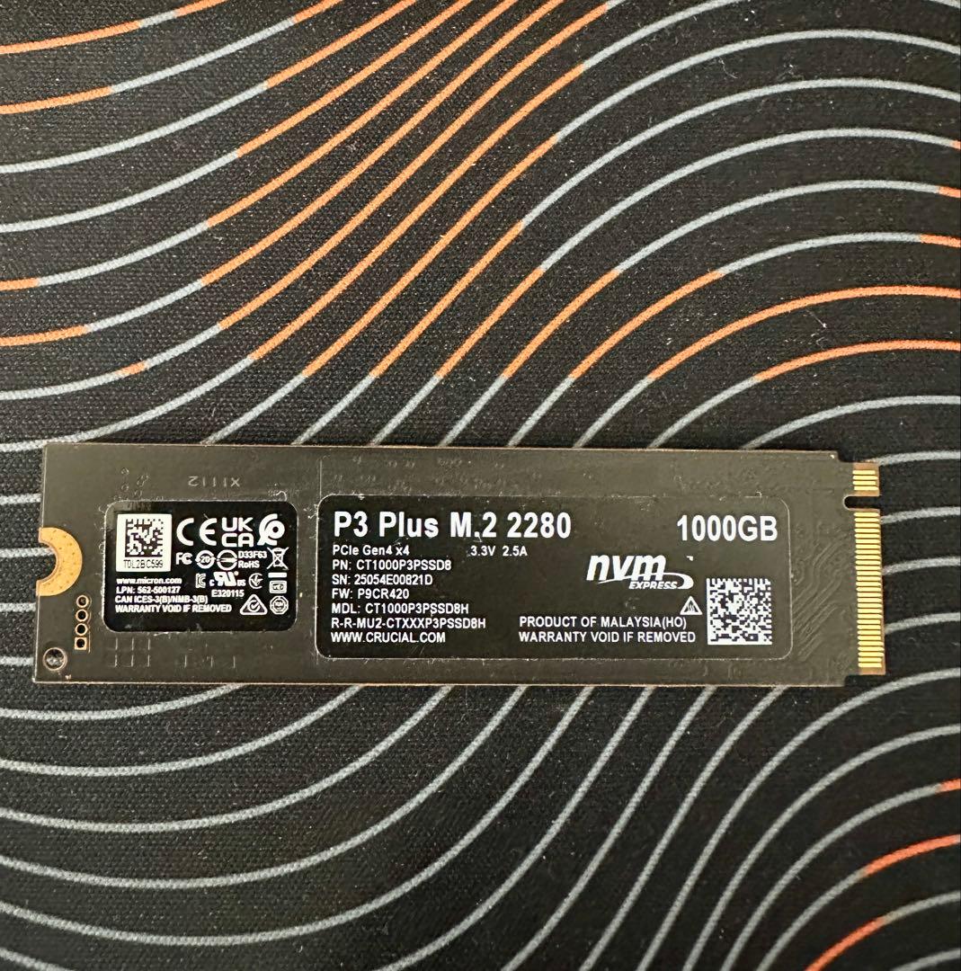 内蔵型SSD Crucial P3 Plus Gen4 1 TB NVMe SSD