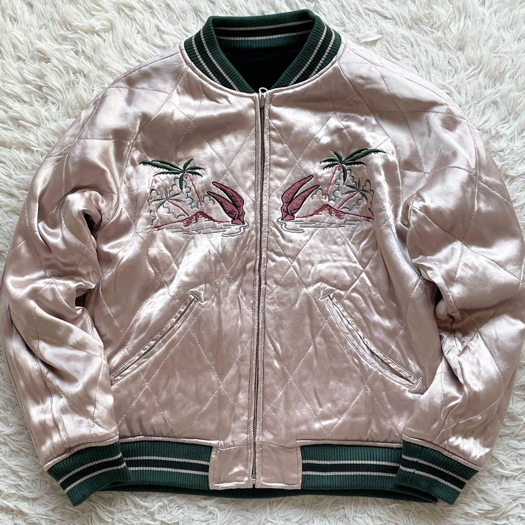 美品 ステュディオダルチザン 怪獣大戦争 ベロア リバーシブル スカジャン