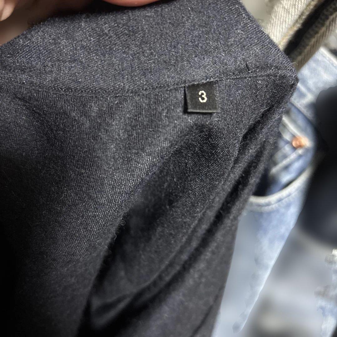 土日限定SALE！COMOLI ウールシルクシャツ　ダークネイビーL