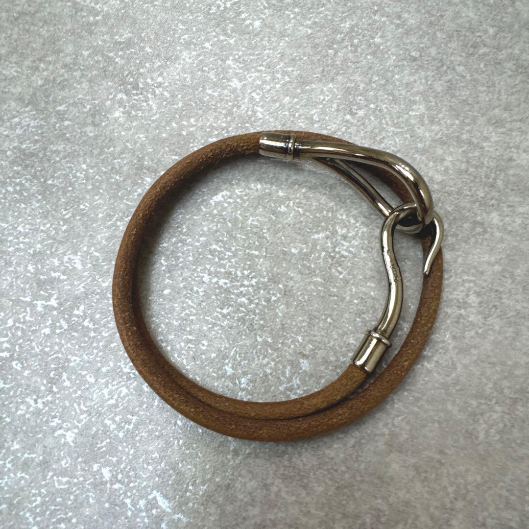 HERMES エルメス ジャンボ レザー ブレスレット 刻印ロゴ 箱付き