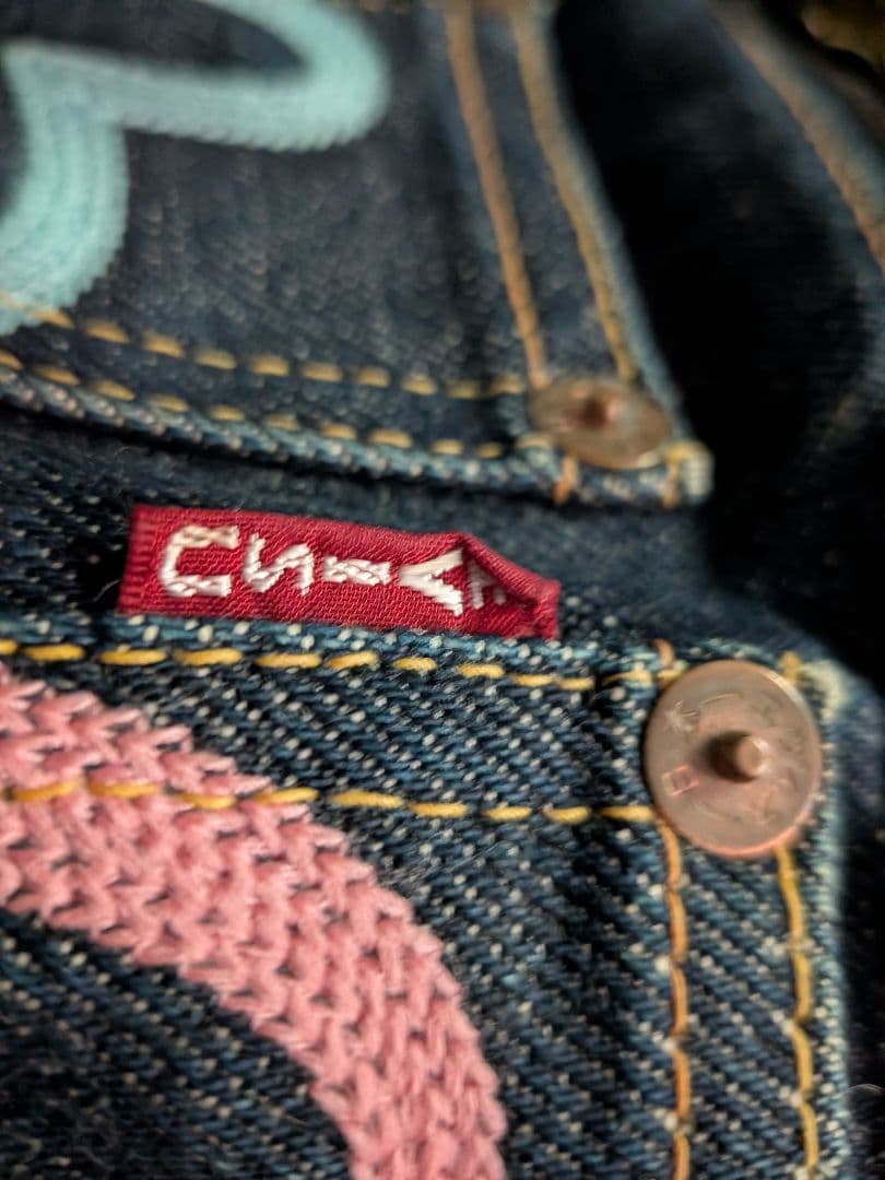 えびす　EVISU　ボディーバッグ　ウエストバッグ かもめマーク総刺繍　超レア