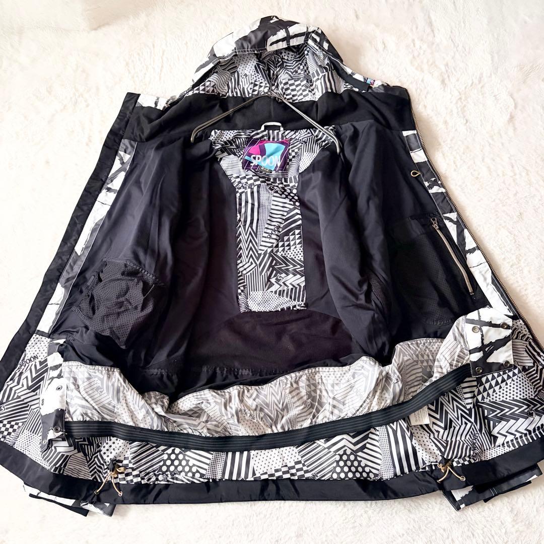 6157 【美品】 スプーン スノボウェア 上下セット ジャケット パンツ 総柄