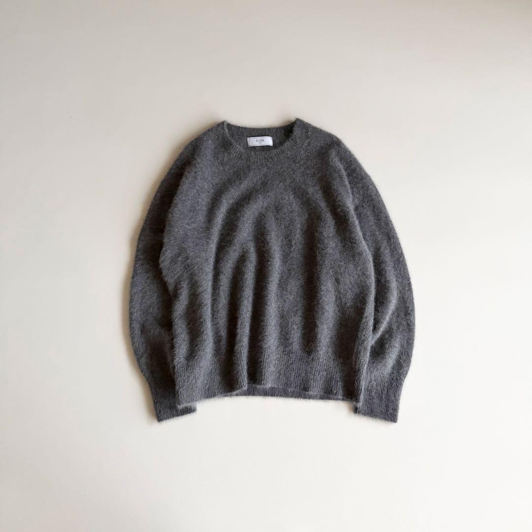 24AW 【スローブイエナ】 フォックスカシミヤプルオーバー グレー カシミヤ