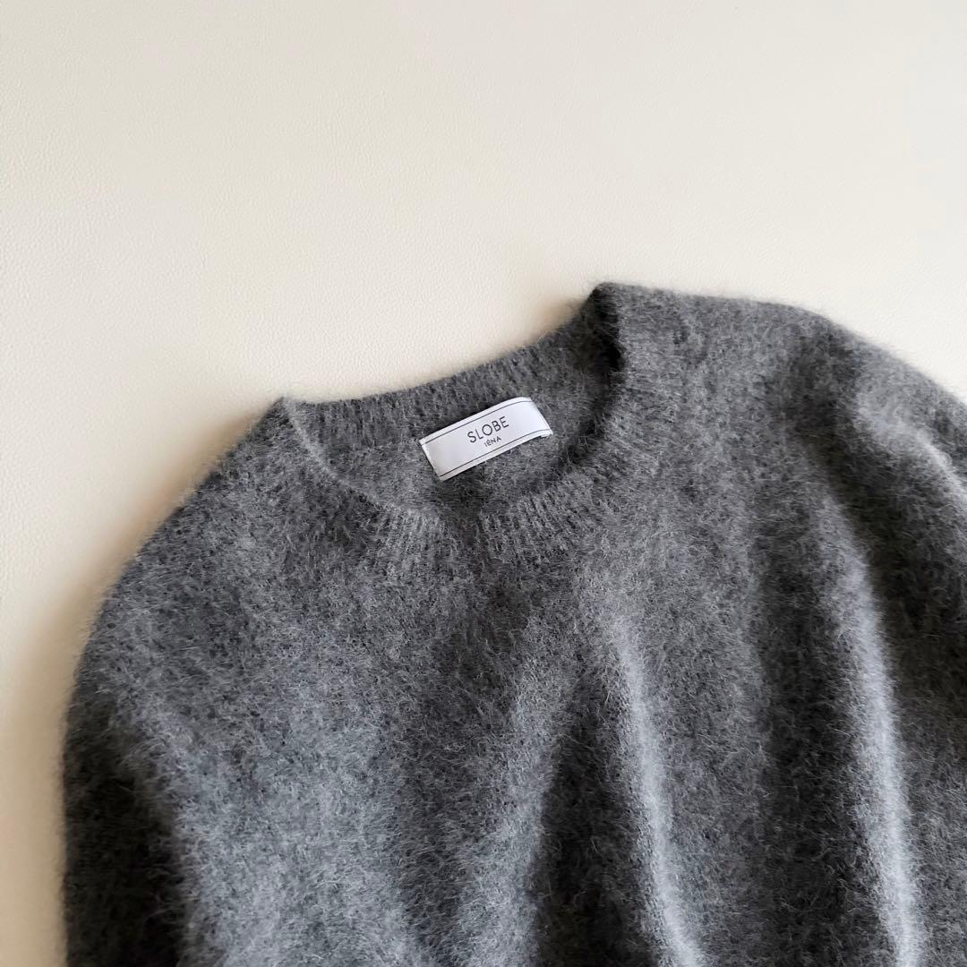 24AW 【スローブイエナ】 フォックスカシミヤプルオーバー グレー カシミヤ