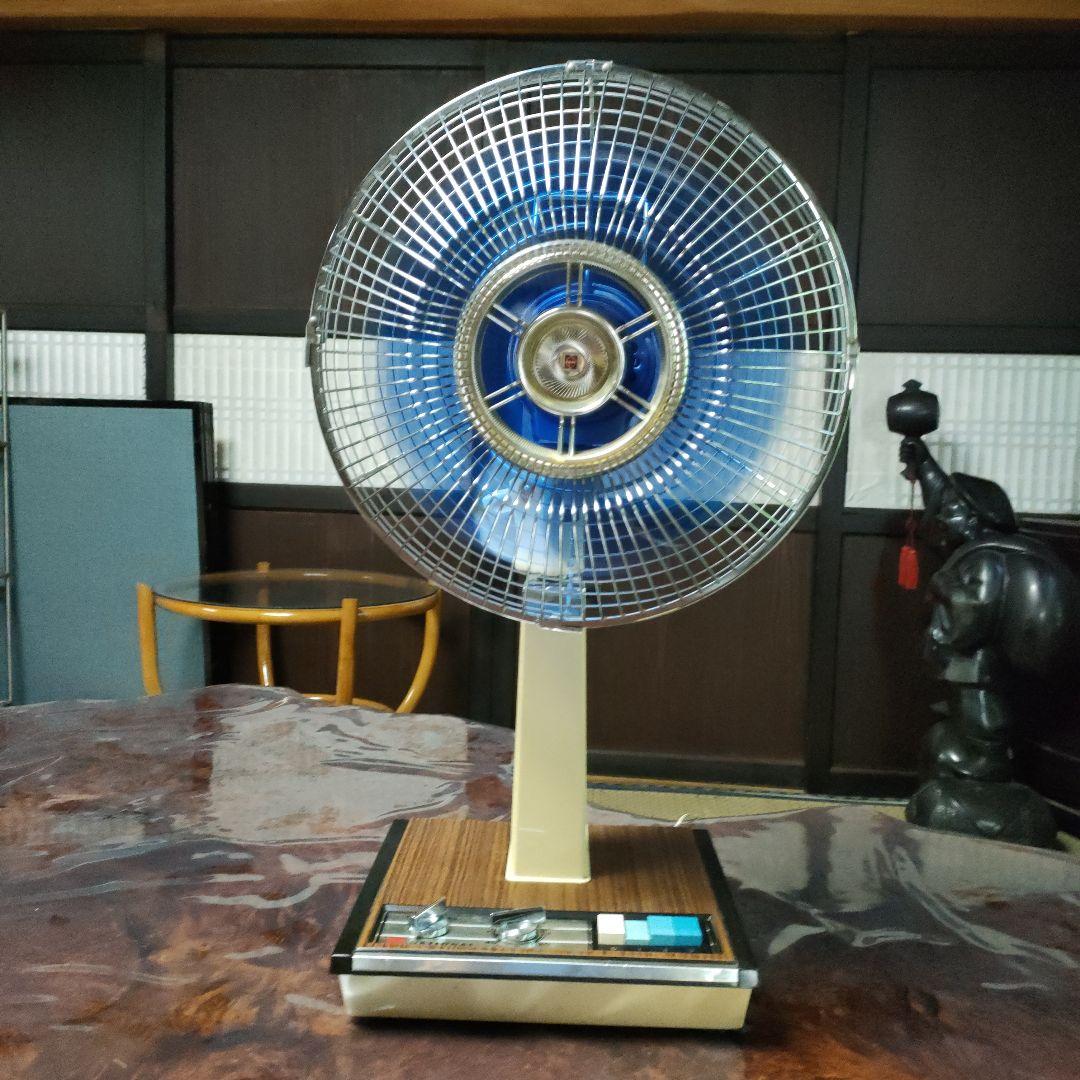NATIONAL レトロ扇風機 青色ファン　３枚羽 ナショナル