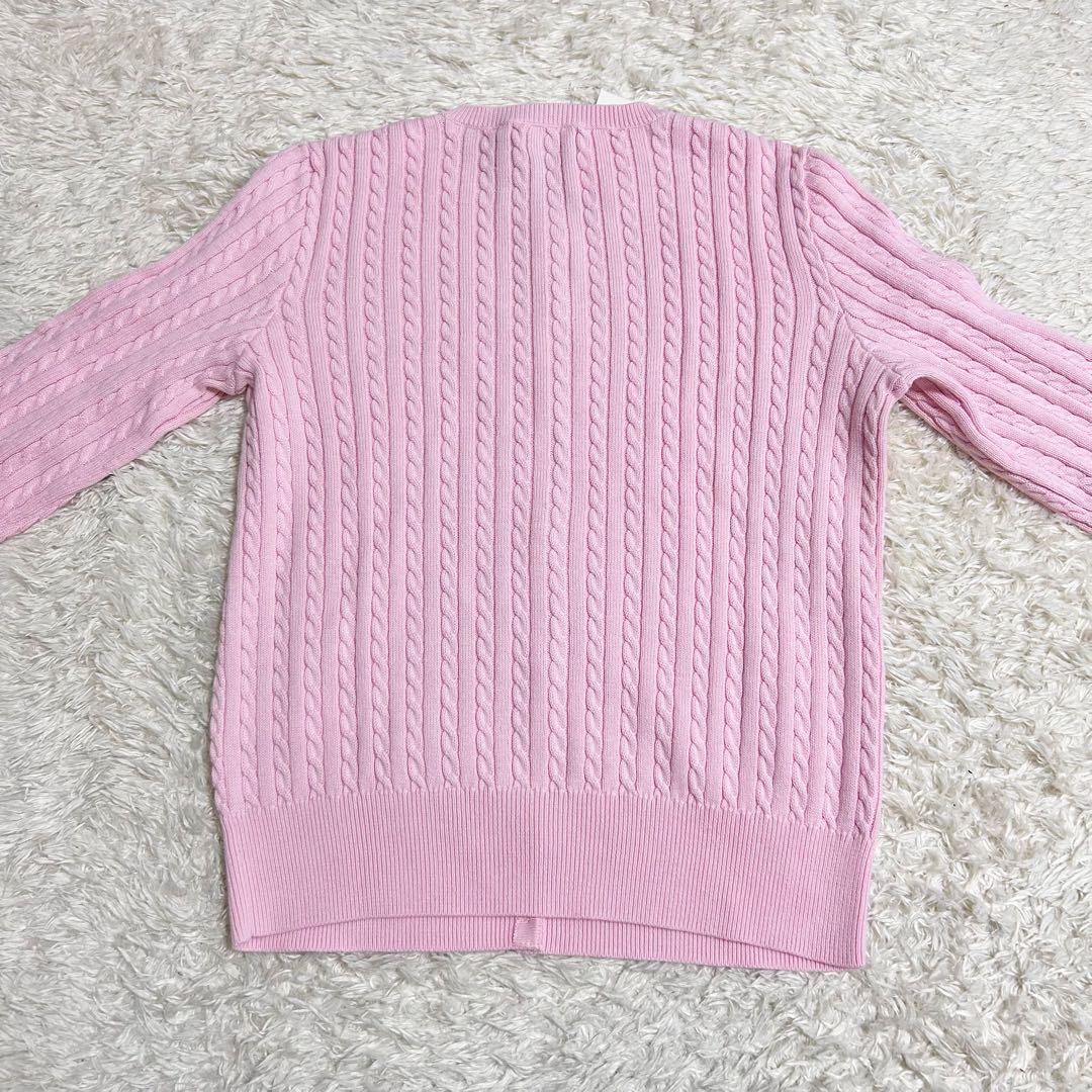 新品　ポロ ラルフローレン ケーブルニットカーディガン ピンク 160 XL