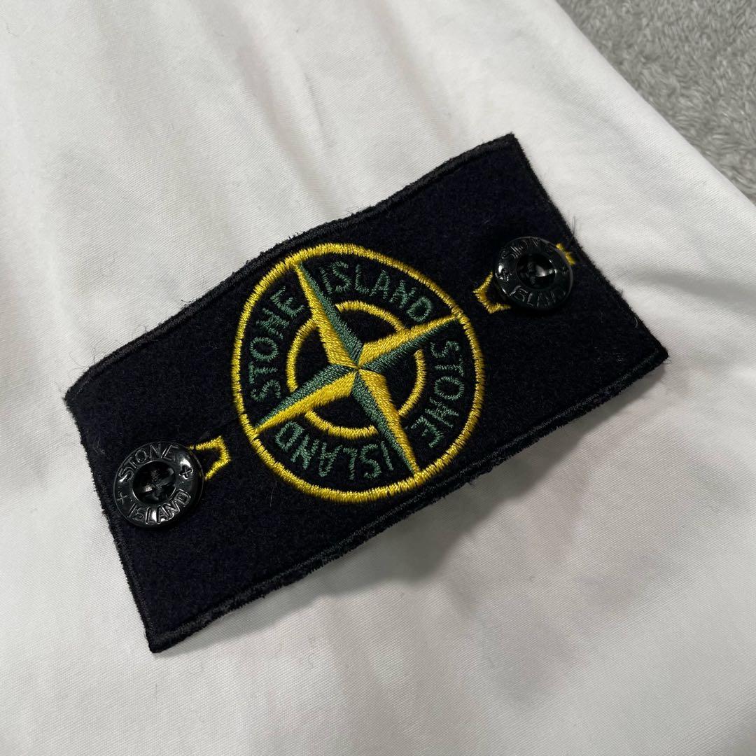 ストーンアイランド　ガーメントダイコットンワークシャツ　ホワイト　XL