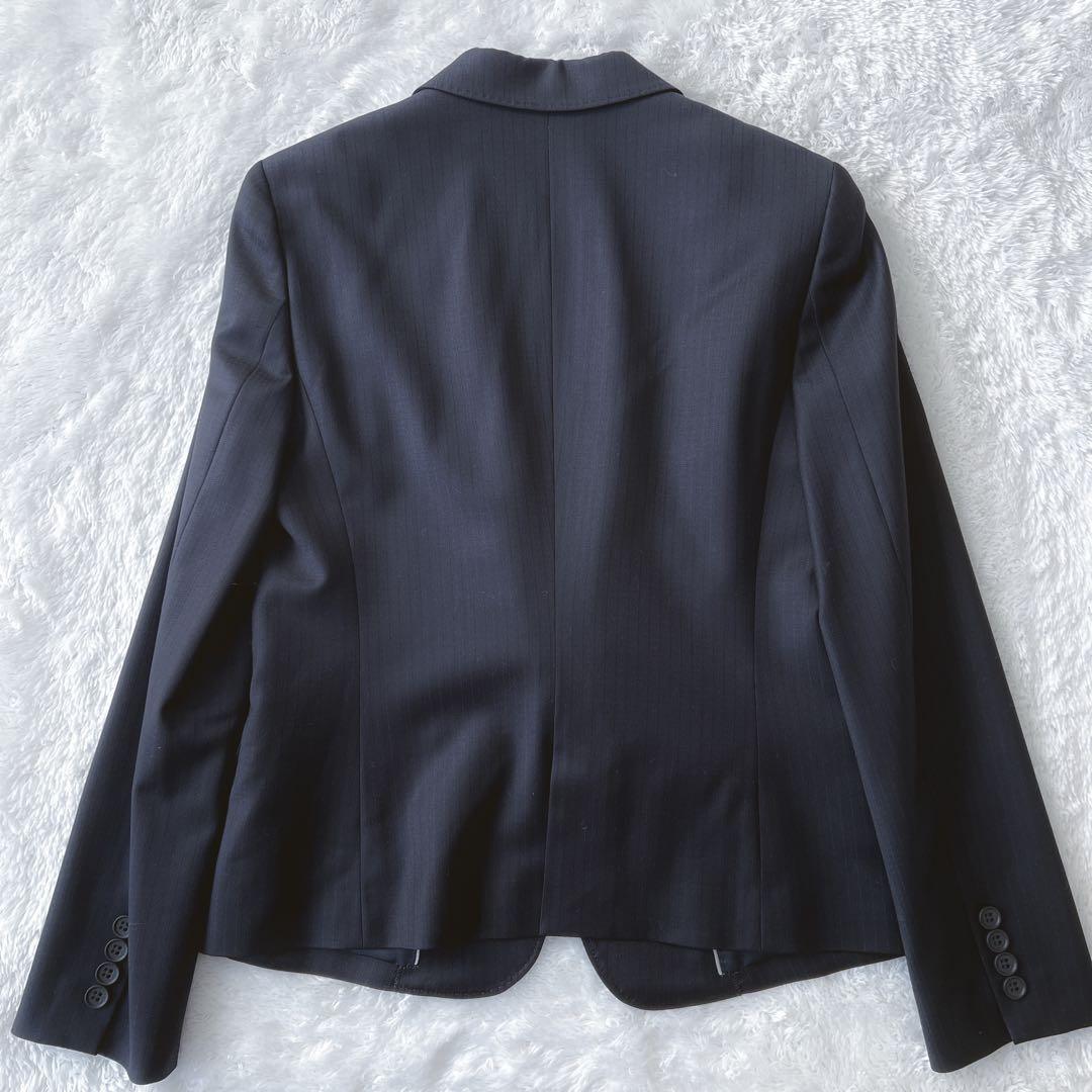 23区 40 パンツスーツ セットアップ ネイビー ストライプ ビジネス 通勤